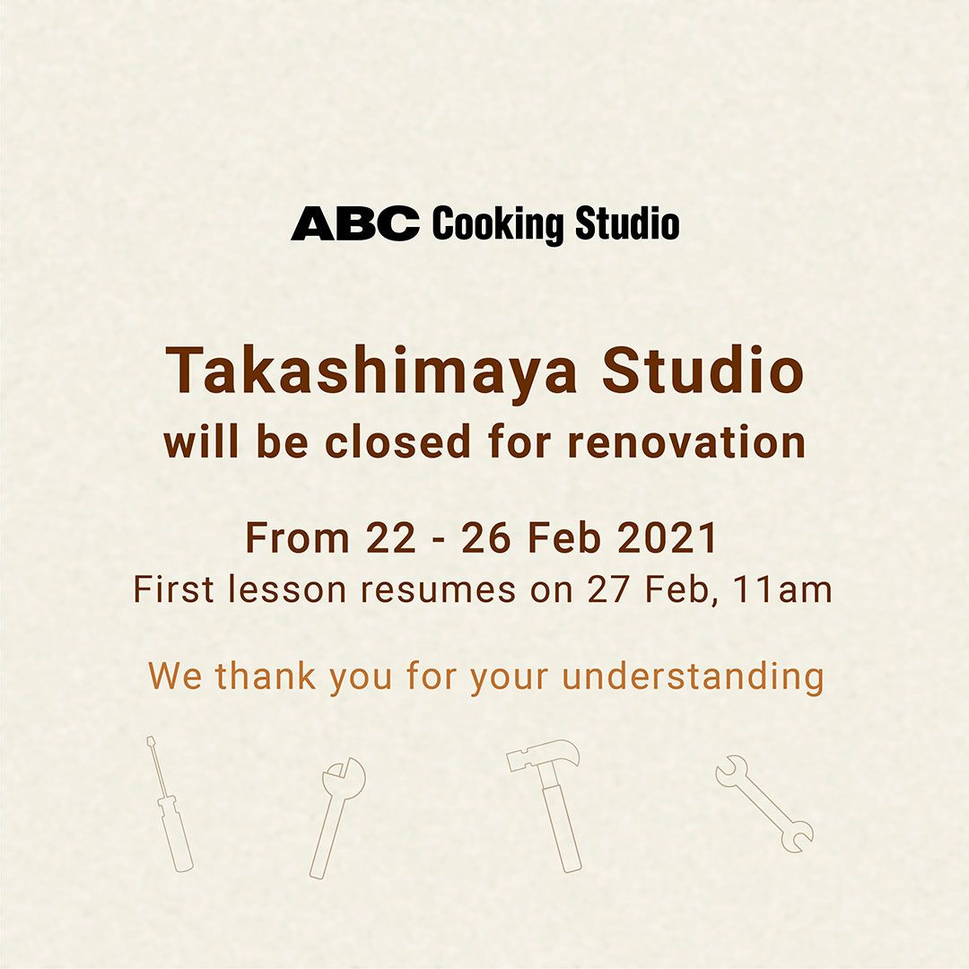 Takashimaya Studio Renovation Notice