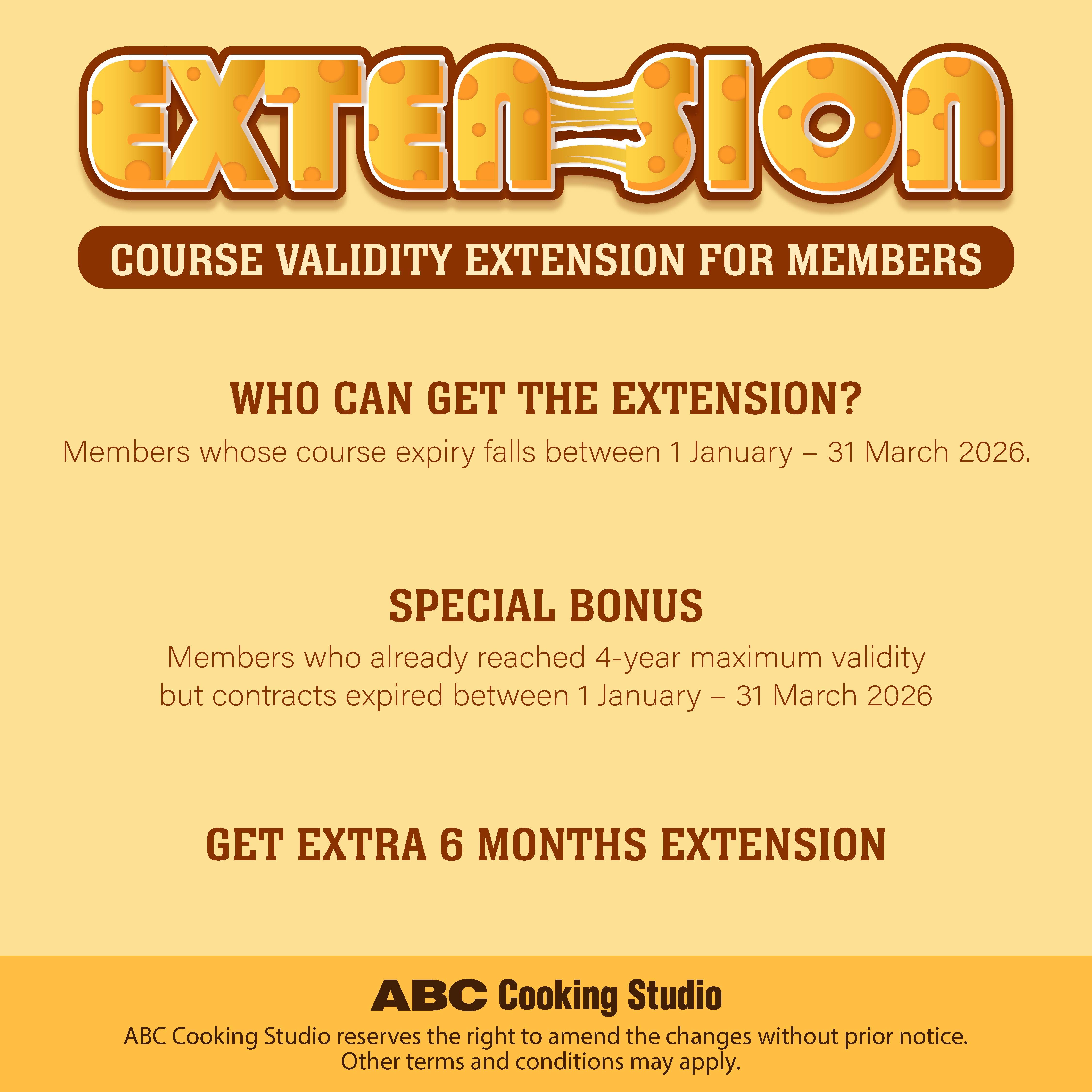 NOTICE: Course Validity Extension